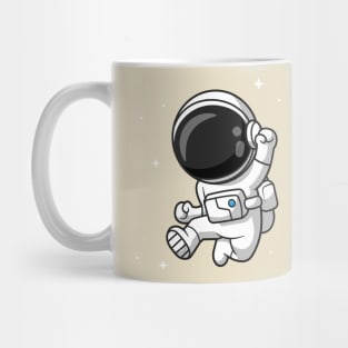 Happy Astronaut Jumping Cartoon Mug